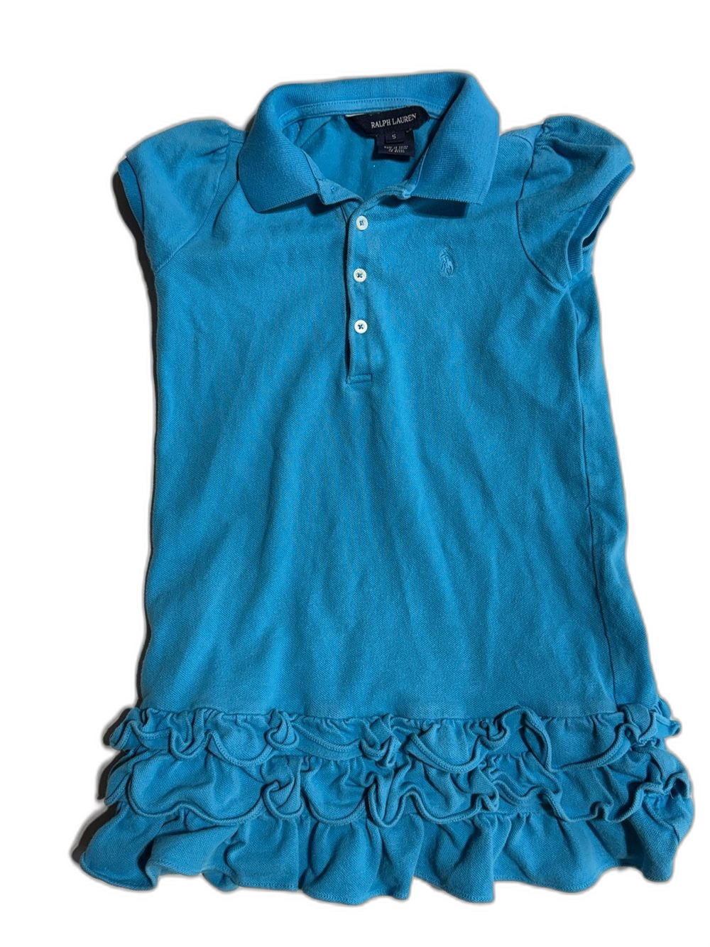 Ralph Lauren Blue Ruffle‎ Hem Polo Dress Size 5